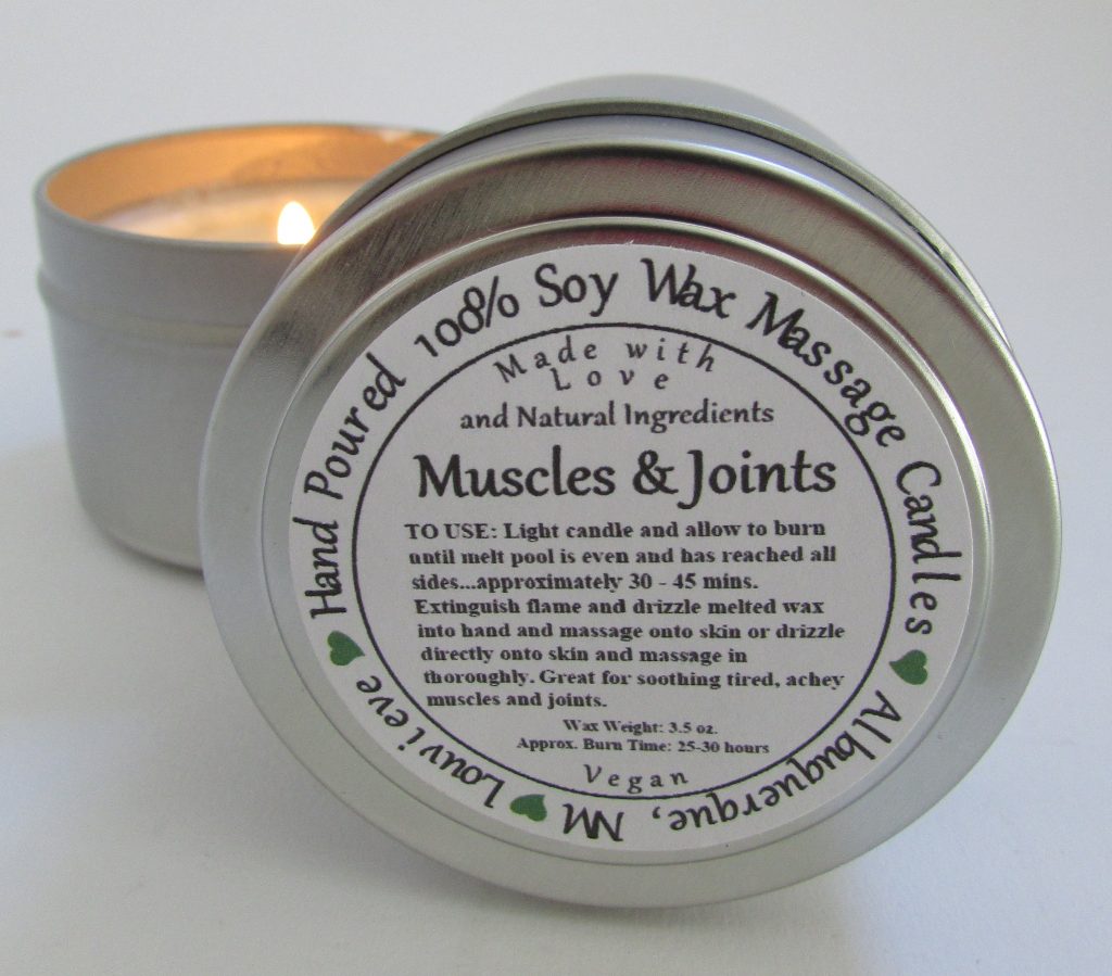 Muscles & Joints aromatherapy massage candle Greener Life Club