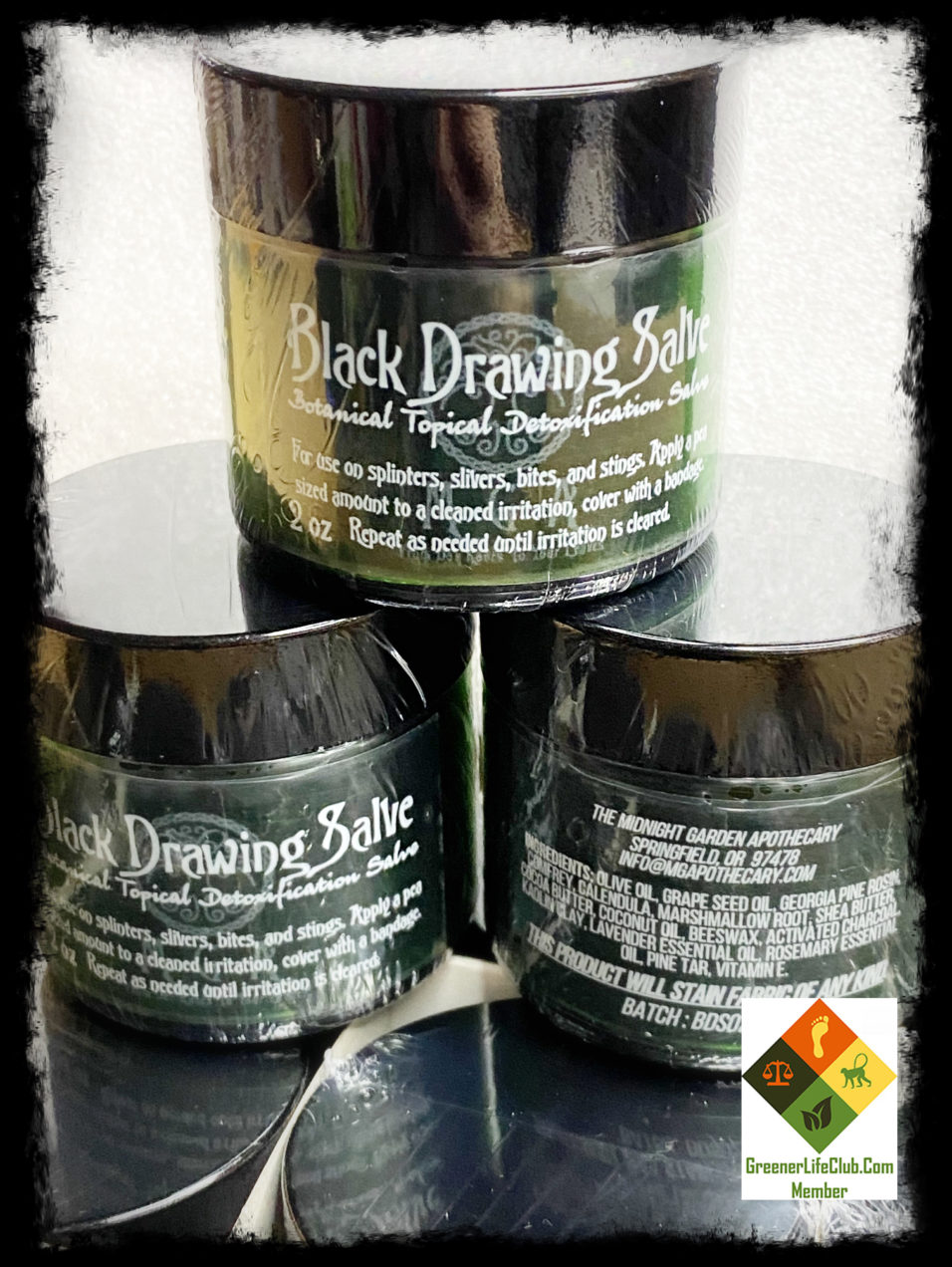 Black Drawing Salve Greener Life Club